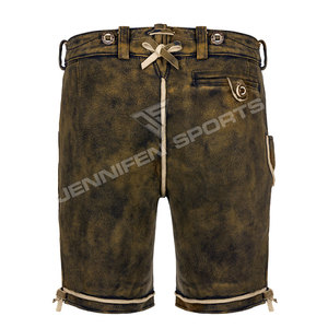 Shorts Trachten pour hommes, Lederhosen avec bretelles, 100% cuir de vachette véritable, style antique, OEM personnalisé, nouveau modèle bavarois - Product Image 6