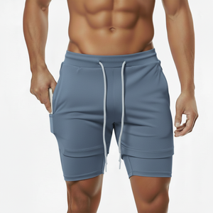 <b>Men</b> Mid Waist <b>Compression</b> Gym <b>Shorts</b> 100% Polyester Quick Dry Anti-UV Breathable Outdoor Running Fitted <b>short</b> - Product Image 1