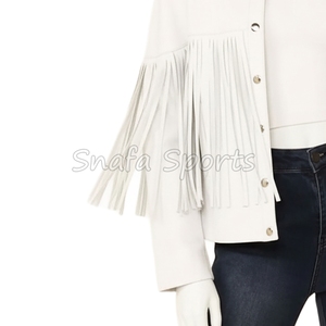 แจ็คเก็ตหนังผู้หญิงคุณภาพสูง เสื้อคลุมแฟชั่นสไตล์ลำลอง รุ่นกระดุม สำหรับแจ็คเก็ตหนังคาวเกิร์ล - Product Image 5