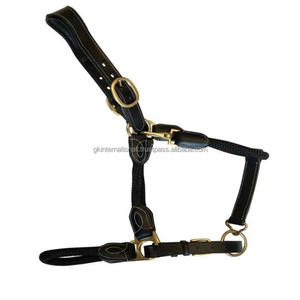 Licol pour cheval en cuir épais extra résistant, fait sur mesure, avec surpiqûres fantaisie et quincaillerie en laiton solide et réglable - Product Image 6