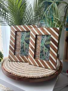 Natural Acacia Wooden <b>Photo</b> Holder With Resin inlay Work For Decorative use at office home living room interior - Product Image 6