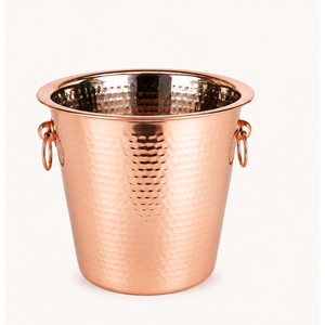 Ensemble de seaux à glace en cuivre martelé et de bols en marbre de luxe, bac isotherme pour vin et champagne, idéal pour bars, hôtels et fêtes - Product Image 2
