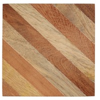 Ensemble de dessous-de-verre carrés en bois de luxe, design moderne à rayures diagonales, tapis de table antidérapants pour la cuisine et la salle à manger