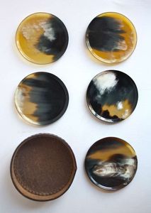Vintage Style Natural Horn <b>Coasters</b> Premium Handcrafted Horn <b>Coaster</b> Gift Set Elegant Horn <b>Coasters</b> for Coffee <b>Table</b> Natural Hor - Product Image 3