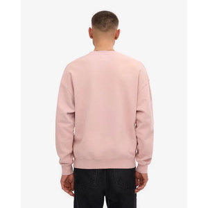 Unisex Oversized Crew Neck <b>Sweatshirt</b> Solid <b>Pink</b> Regular Fit Casual Pullover French Terry Knitted Long Sleeve Autumn <b>Sweatshirt</b> - Product Image 3