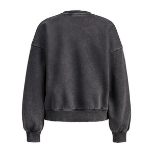 Sweat-shirt épais et lourd à capuche et épaules tombantes, en molleton bouclette, personnalisable avec logo, coupe oversize, pull sport pour femme, OEM - Product Image 2