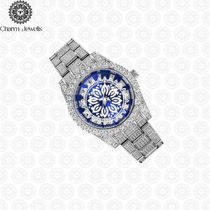 Charm Jewells Stainless Steel Diamond <b>Watch</b> Round Analog Dial Sapphire Crystal Luxury Fashion Women's Quartz Movement - Product Image 1