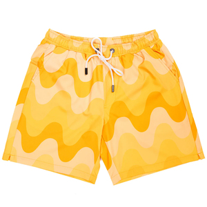 Short de bain pour homme à imprimé camouflage jaune, séchage rapide, décontracté, avec cordon de serrage et poches - Product Image 6