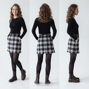 Wholesale Breathable Soft Plaid Mini <b>Skirt</b> Women's High Quality Flannel Student Uniform <b>Skirt</b> - Product Image 5