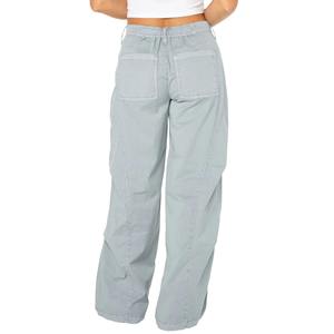 Pantalones Cargo de Cintura Alta para Mujer, Color Sólido, Corte Holgado, Largos, Estilo Casual, Cierre de Botones, para Primavera - Product Image 2