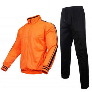 Ensemble de survêtements solides pour hommes, tenue de sport ajustée, veste à manches longues en polyester pour la course et la gym, pantalon de survêtement décontracté pour l'extérieur - Product Image 1