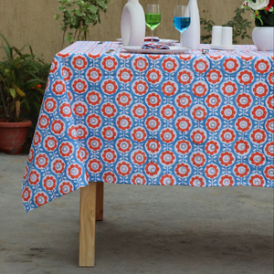 Indian Modern Handmade Premium Quality Customizable Cotton Floral Washed Printed Square Boh Creation <b>Tablecloth</b> for Home Hotel - Product Image 1