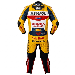 Traje de Carreras MotoCP de Cuero de Canguro/Vaca Personalizado Marc Marquez Zonda, Traje de Una Pieza Profesional con Triple Costura - Product Image 2