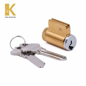 กุญแจทองเหลือง SC Keyway พร้อมลูกบิดทองเหลืองแบบกำหนดเอง ขนาด 32 มม. ชุบโครเมียมแบบซาติน ปรับความยาวลูกบิดได้ - Product Image 1