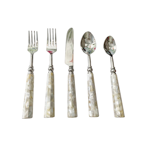 Antique Victorian Mother Of Pearl <b>Handle</b> Cutlery Set English Silver Plated Engraved Fish Servers Collectible Vintage Flatware - Product Image 5
