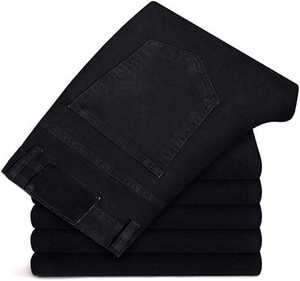 Jean en denim vintage de haute qualité, coupe droite, double genou, avec logo personnalisé, délavé, décorations rivets, style streetwear hip-hop - Product Image 4