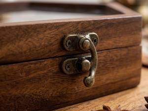 Hand Crafted Hexagon Wooden Spice <b>Box</b> with Glass Lid | Handmade Masala Organizer, Rustic Kitchen Storage With Brass Spoon - Product Image 6