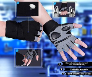 Guantes de gimnasio para entrenamiento, guantes de levantamiento de pesas para hombres y mujeres, soporte para muñecas, acolchados, agarre extra, protección para la palma. - Product Image 5