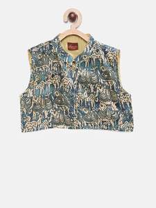 Conjunto de Kurta y Pijama para Niños con Chaqueta Estampada, Traje Tradicional Étnico para Fiestas, Ropa para Niños de la India - Product Image 3