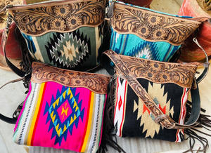 Recién llegado, bolso de mano con flecos, turquesa, Azteca, manta de sillín, bandolera, bohemio, diseño único, bolsos elegantes para mujer - Product Image 5