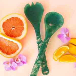 Juego de servidores de ensalada de resina ecológica Royal Artisans con cuchara y tenedor de mango largo para fiestas, nuevo diseño, precio al por mayor - Product Image 1