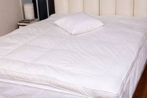 Protège-matelas matelassé blanc en microfibre solide rafraîchissante 400TC toutes saisons pour usage domestique, lavable en machine - Product Image 2