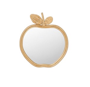 Miroir mural en rotin tressé naturel, design pomme, fait main, écologique, pour la décoration de chambre d'enfant - Product Image 4