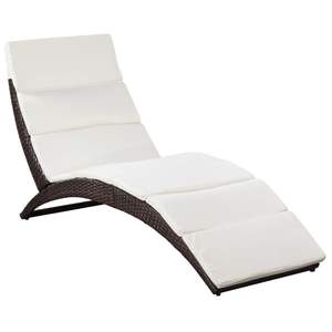 Chaise longue marron et blanc crème - Product Image 2