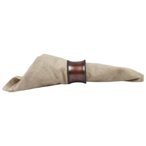 Anneaux de serviette en laiton antique personnalisables et écologiques Zikra Handicrafts, perles en bois, porte-serviettes en jute pour table à manger, mariage - Product Image 2
