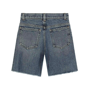 <b>Men's</b> Denim Bermuda <b>Shorts</b> With Embroidered Floral Fish Shell <b>Patches</b> Mid Waist Button Fly Casual Summer Wear - Product Image 6