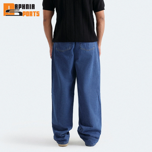 Fabricant de denim – Nouveaux jeans unisexes vintage en coton, coupe droite et large, style baggy, pour hommes - Product Image 4