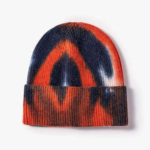 Gorro de Punto Tie Dye Personalizado Unisex, Gorro de Invierno con Puño, Gorro Elástico Cálido para Uso Diario, Moda Urbana, 100% Acrílico OEM - Product Image 2