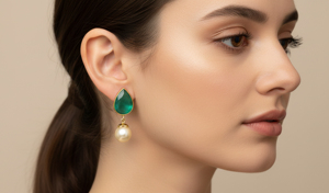 Boucles d'oreilles pendantes vintage en argent 925 plaqué or 18 carats avec cristaux et strass pour femmes, pour les soirées - Product Image 3