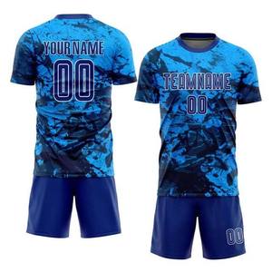 Uniforme de Fútbol Personalizado con Logotipo, Unisex, Manga Corta, Secado Rápido, Transpirable, Ligero, 100% Poliéster, Cuello en V sin Costuras, para Primavera y Escuela - Product Image 1