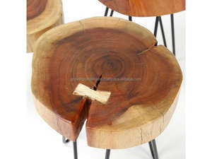 Mesa Auxiliar de Madera de Acacia, Mesa Decorativa Rústica de Madera, Mesa Auxiliar de Madera Natural para Sala de Estar, Madera de Acacia Hecha a Mano 2026 - Product Image 4