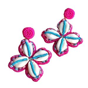 Pendientes de gota Unisex de moda con cuentas hechas a mano de lujo hechos a mano DECLARACIÓN DE Color blanco amarillo/naranja origen de la India - Product Image 4