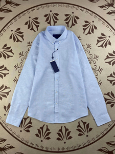 เสื้อเชิ้ตผู้ชาย RL ผ้าฝ้ายสีพื้น แขนยาว ปกติดกระดุม ผ้าทวิลระบายอากาศดี สไตล์ลำลอง ปักลาย ป้องกันขนร่วง สำหรับฤดูร้อน - Product Image 5