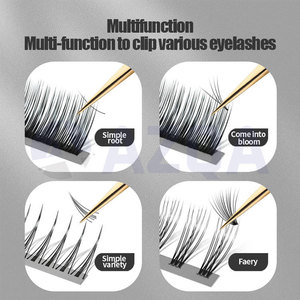 Ensemble de pinces à épiler professionnelles de luxe en acier inoxydable plaqué or pour l'application de faux cils, kit de maquillage - Product Image 5