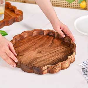 Assiettes de service rondes en bois pour la restauration, les mariages et les événements – Plateaux de présentation en bois pour un service rapide - Product Image 2