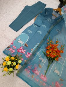 Women's Pure Cotton Salwar Kameez Set AnamiKA <b>Top</b> & Bottom with Duppata Fabric Modern Style Quick Dry - Product Image 5