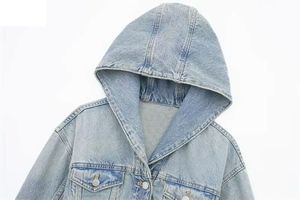 High Quality <b>Long</b> Sleeve <b>Denim</b> <b>Jackets</b> with Hood Waterproof Autumn Fashion Street Wear for Women - Product Image 4