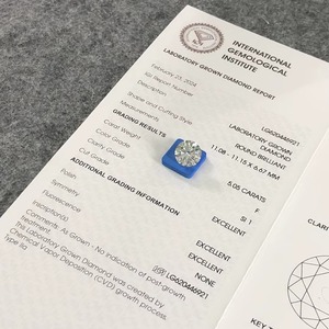 Diamant de laboratoire en vrac certifié IGI 5.05 carats, couleur E, pureté F, clarté SI1, taille EX, HPHT CVD, Sutariya Brothers, pour la joaillerie - Product Image 2
