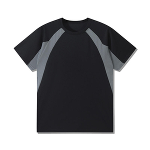 เสื้อยืดผู้ชายขายส่ง โลโก้สั่งทำได้ เสื้อยืดกีฬาสองสี แฟชั่นแขนสั้น คอวี เสื้อยืดคอกลมเรียบ - Product Image 5