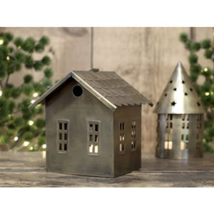 Portavelas de metal galvanizado de la mejor calidad, linterna vintage de hierro gris, portavelas para decoración de interiores, exteriores y jardín. - Product Image 2