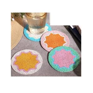 Sous-verre perlé brodé de haute qualité, produit de choix pour la décoration de table, idéal pour mariages et fêtes - Product Image 3