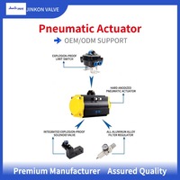 Vanne à boisseau sphérique pneumatique à brides en acier inoxydable 304/316 CF8 CF8M Q641F-16P, vanne de régulation d'eau industrielle 1/2" 8" OEM JINKON VALVE