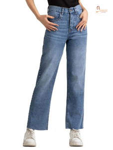 Jeans en denim décontractés de style japonais vintage pour femmes, taille mi-haute, coupe régulière, écologiques, séchage rapide, pour la gym, usage urbain, au quotidien - Product Image 4