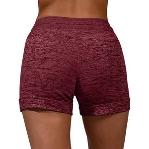 Shorts décontractés pour femmes, sportifs, taille haute, avec cordon de serrage, pour l'été, à porter au quotidien, doux et confortables, en spandex et polyester - Product Image 3