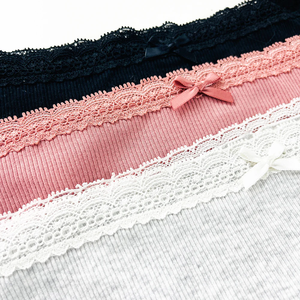 กางเกงในสตรี ผ้าฝ้ายริบบิ้น แต่งลูกไม้ ขายส่งจากโรงงานโดยตรง รับผลิตแบบ OEM - Product Image 3