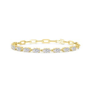 Bracelet tennis de luxe en or jaune 14k/18k pour femme, serti de diamants de laboratoire taille marquise Radiant 2,62 CTW - Product Image 5